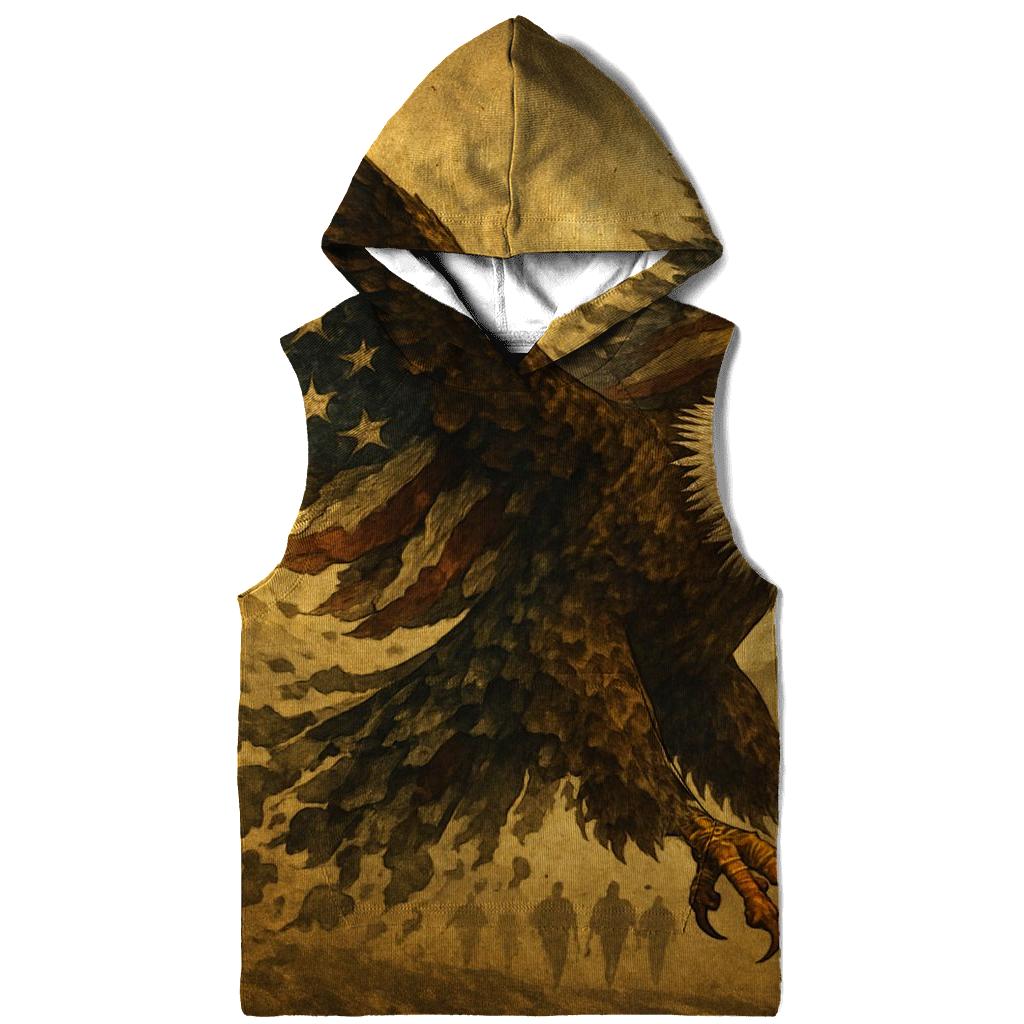 Eagle Sentinel Through The Striped Smoke embroidered hoodies