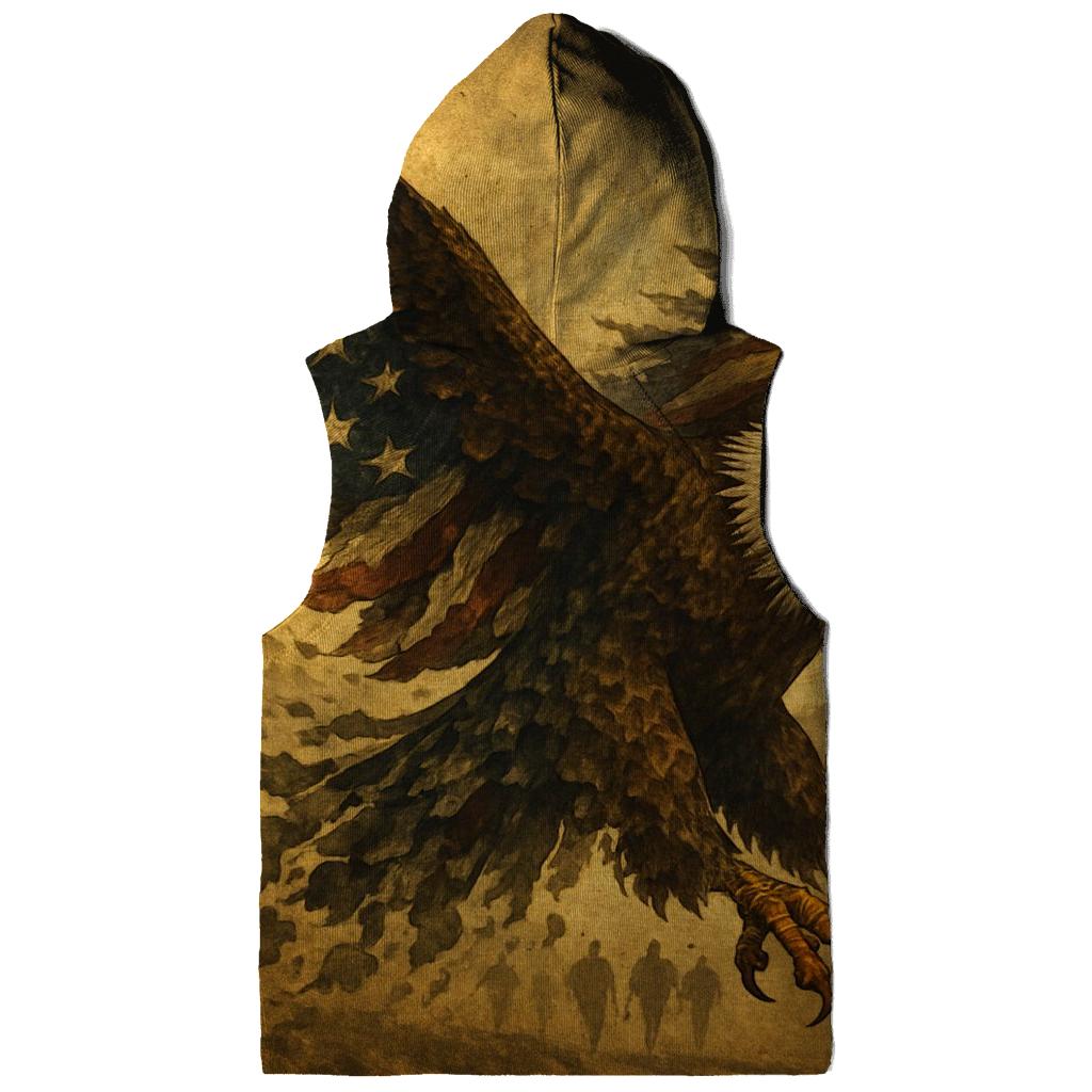 Eagle Sentinel Through The Striped Smoke embroidered hoodies