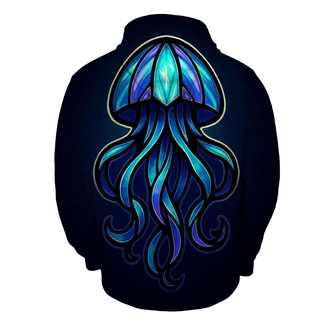 Aurora Glass Jellyfish Emblem lightweight hoodies
