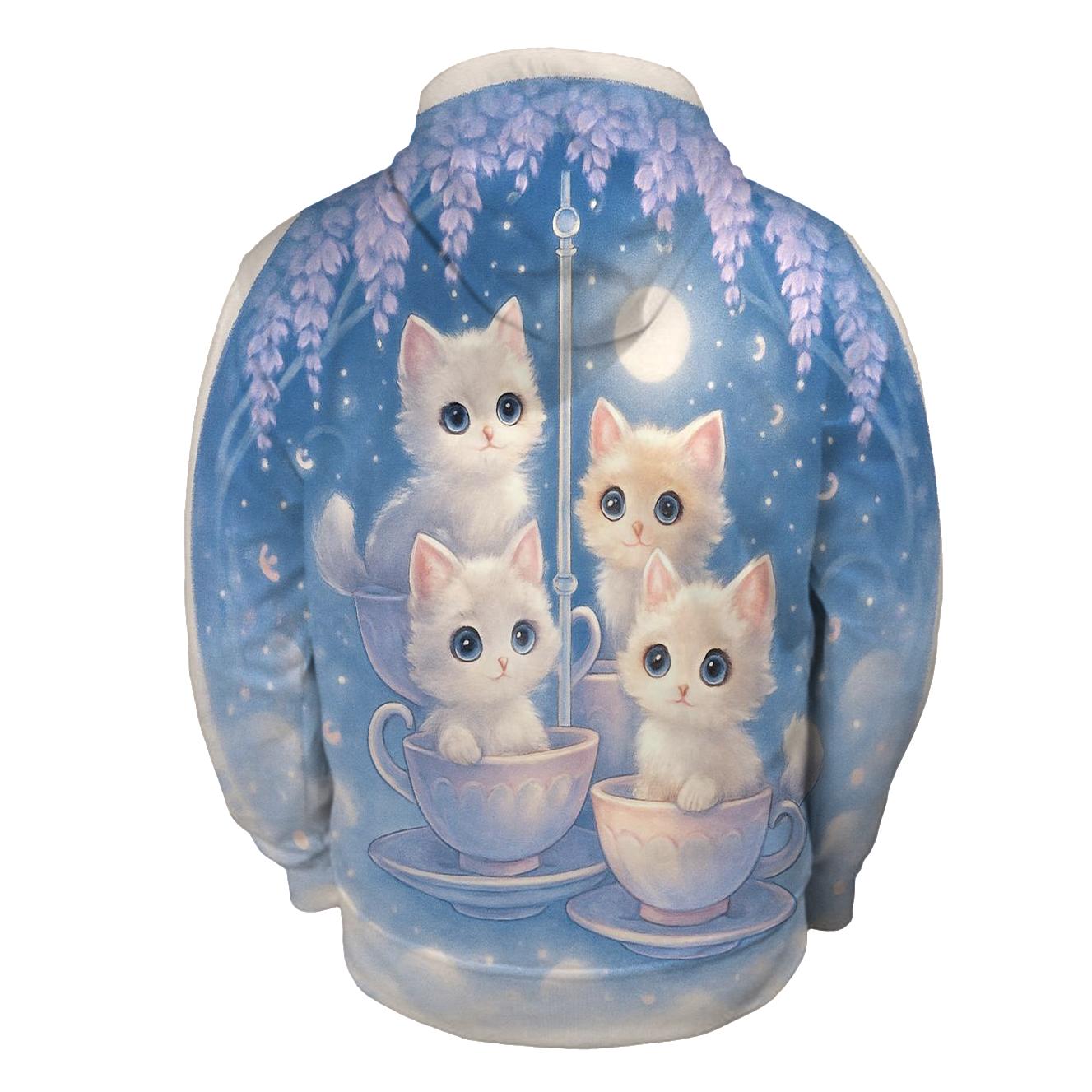 Moonlit Teacup Kitten Carousel hoodie trends