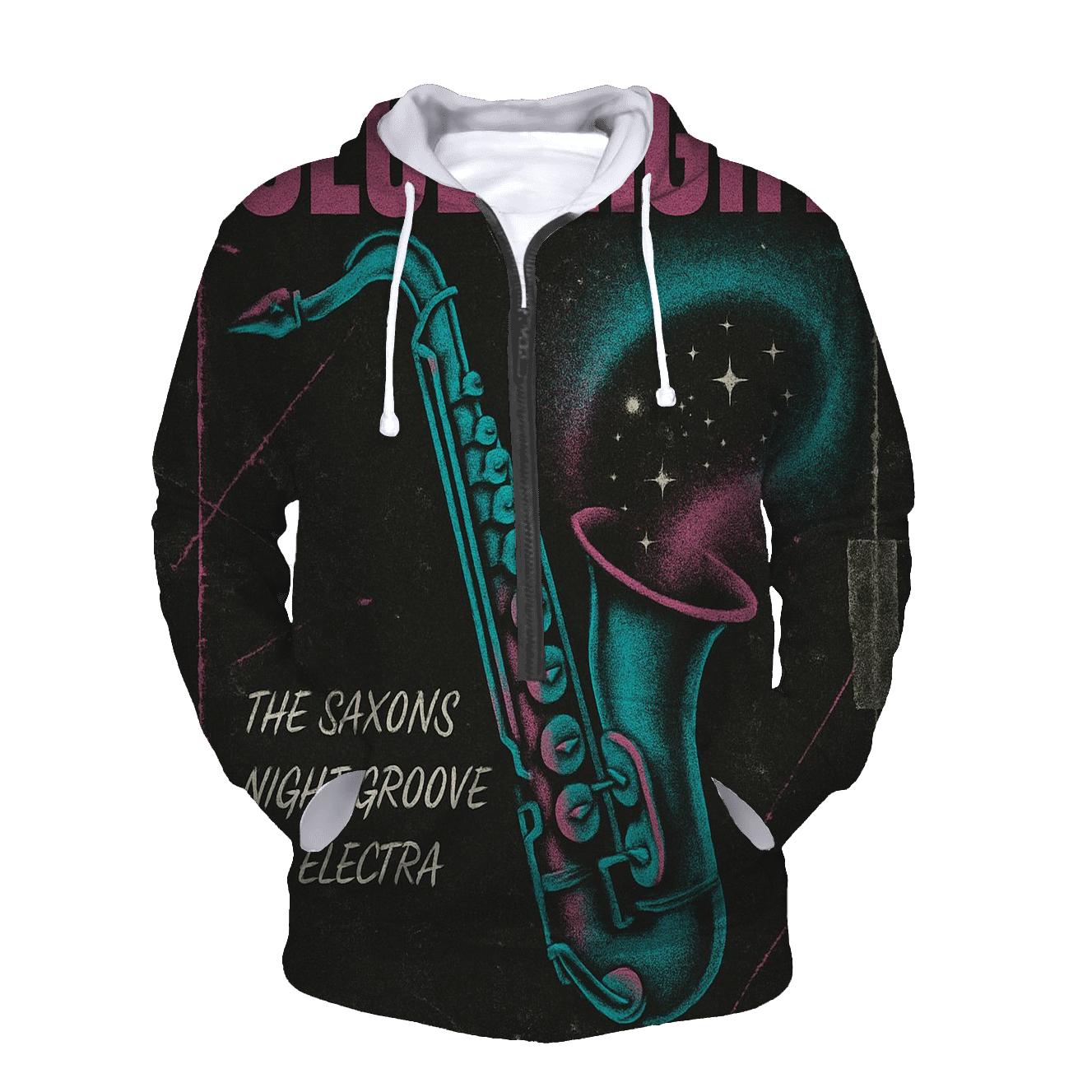Distressed 1984 Cosmic Jazz Club Flyer pullover hoodies