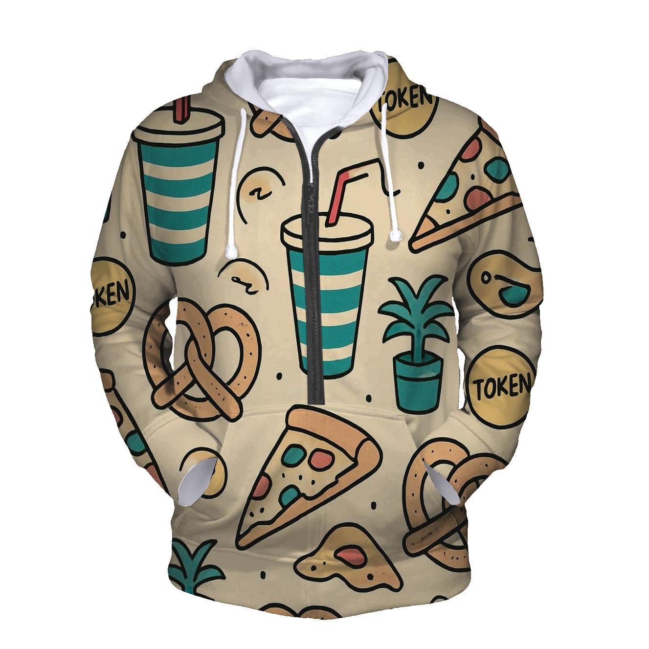 Mall Food Court Neon Pattern graphic hoodies
