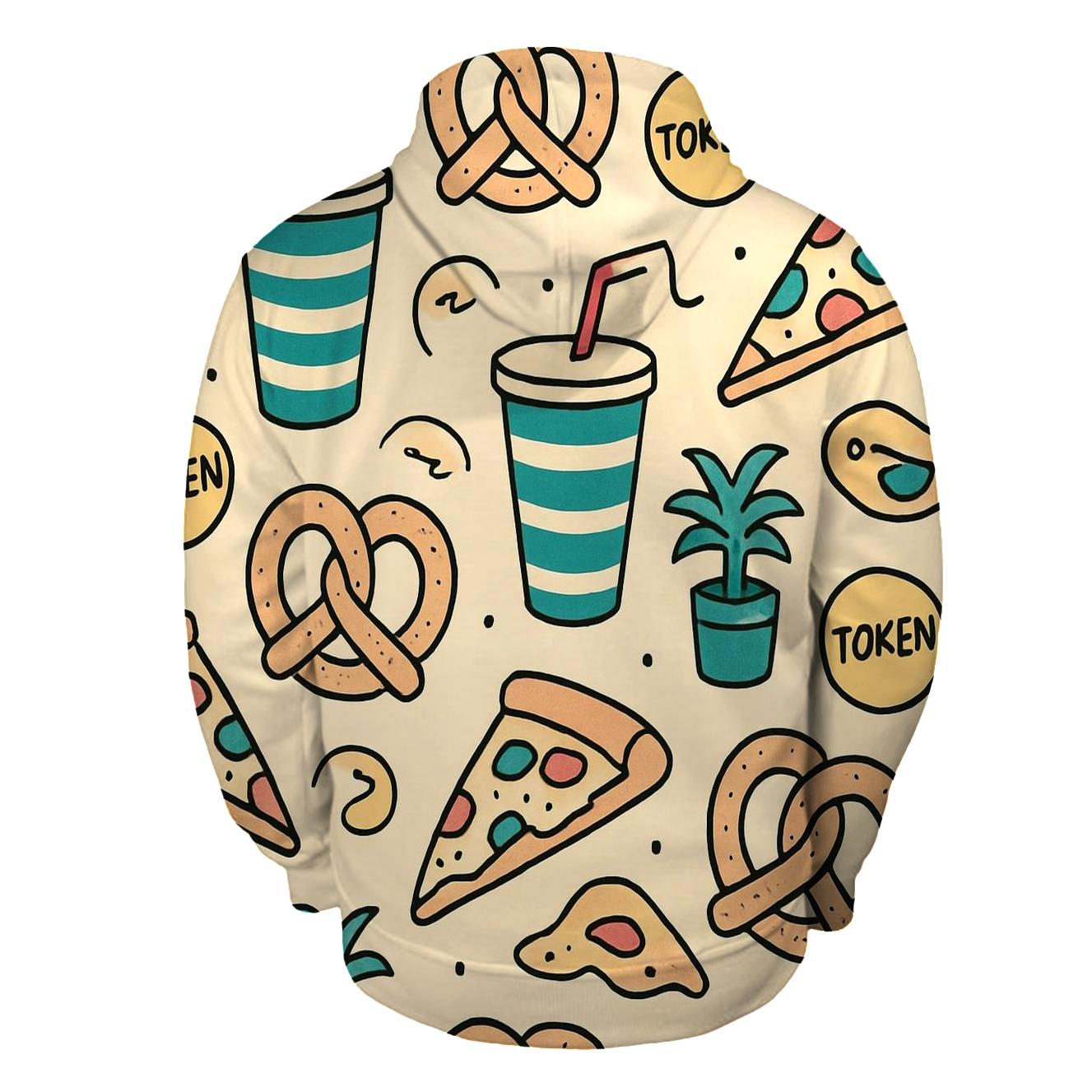 Mall Food Court Neon Pattern graphic hoodies