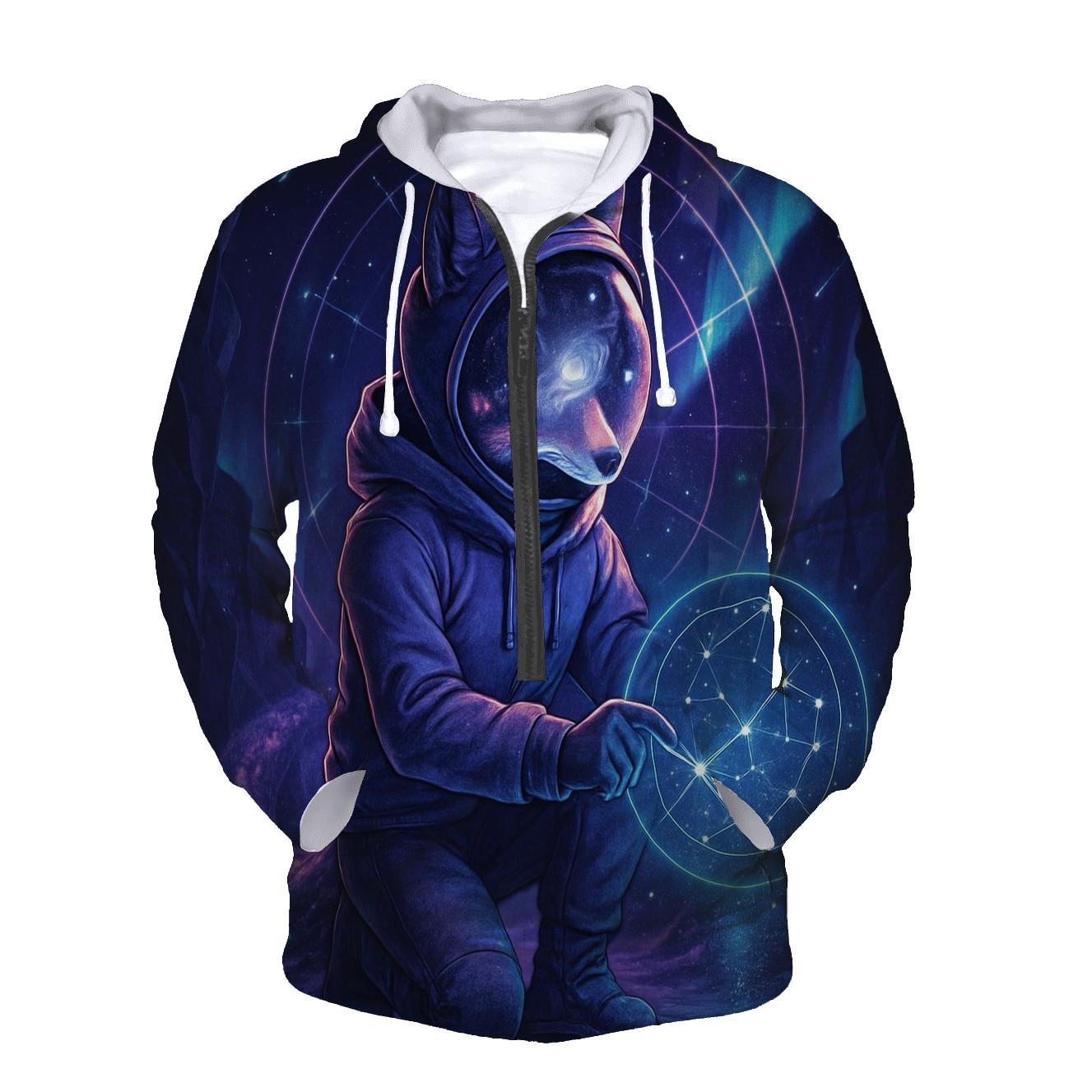 Starlight Cartographer Fox graphic hoodies