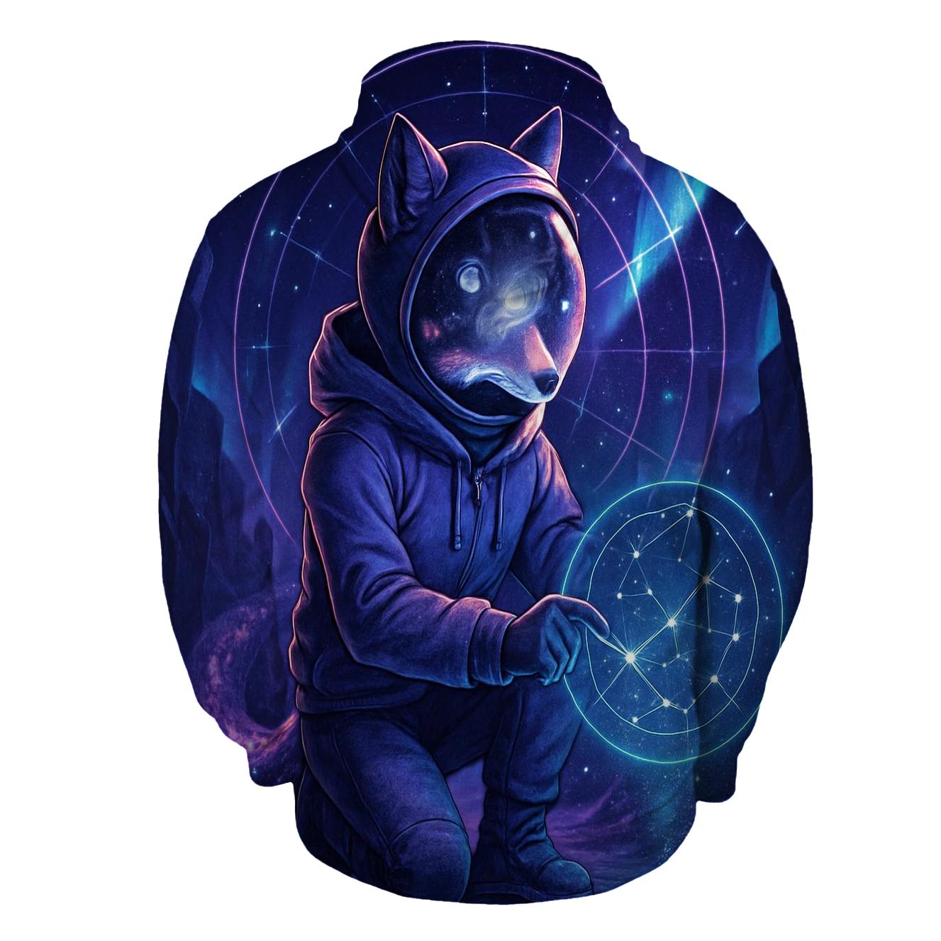 Starlight Cartographer Fox graphic hoodies