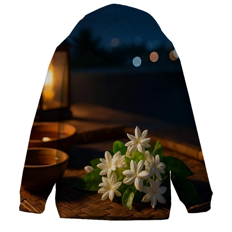 Nocturnal Jasmine Harvest On A Rooftop Terrace hoodie designs