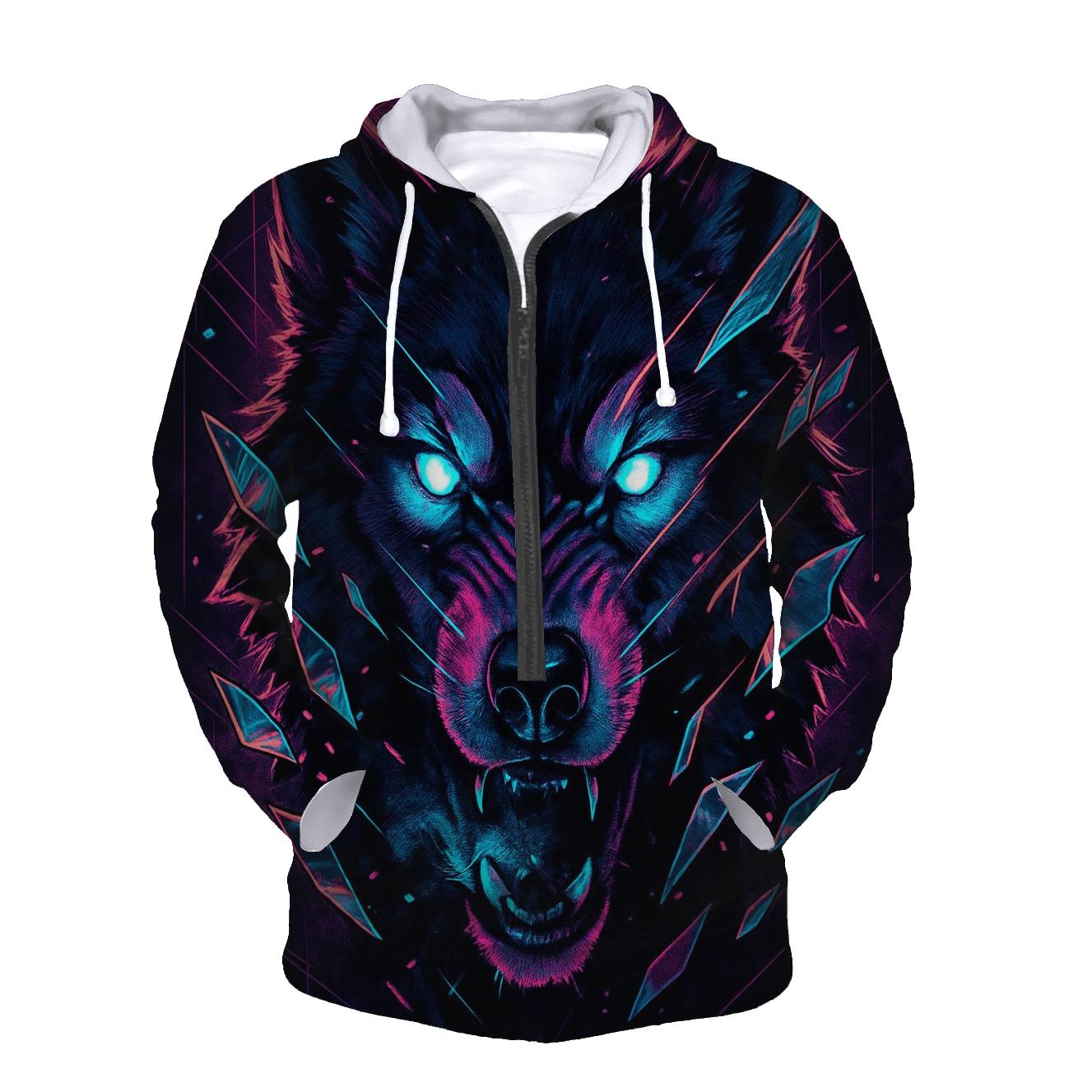 Neon Rift Glassjaw Wolf pullover hoodies