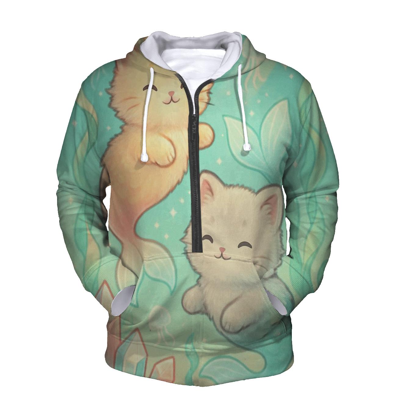Crystal Reef Dream Purrmaids printed hoodies