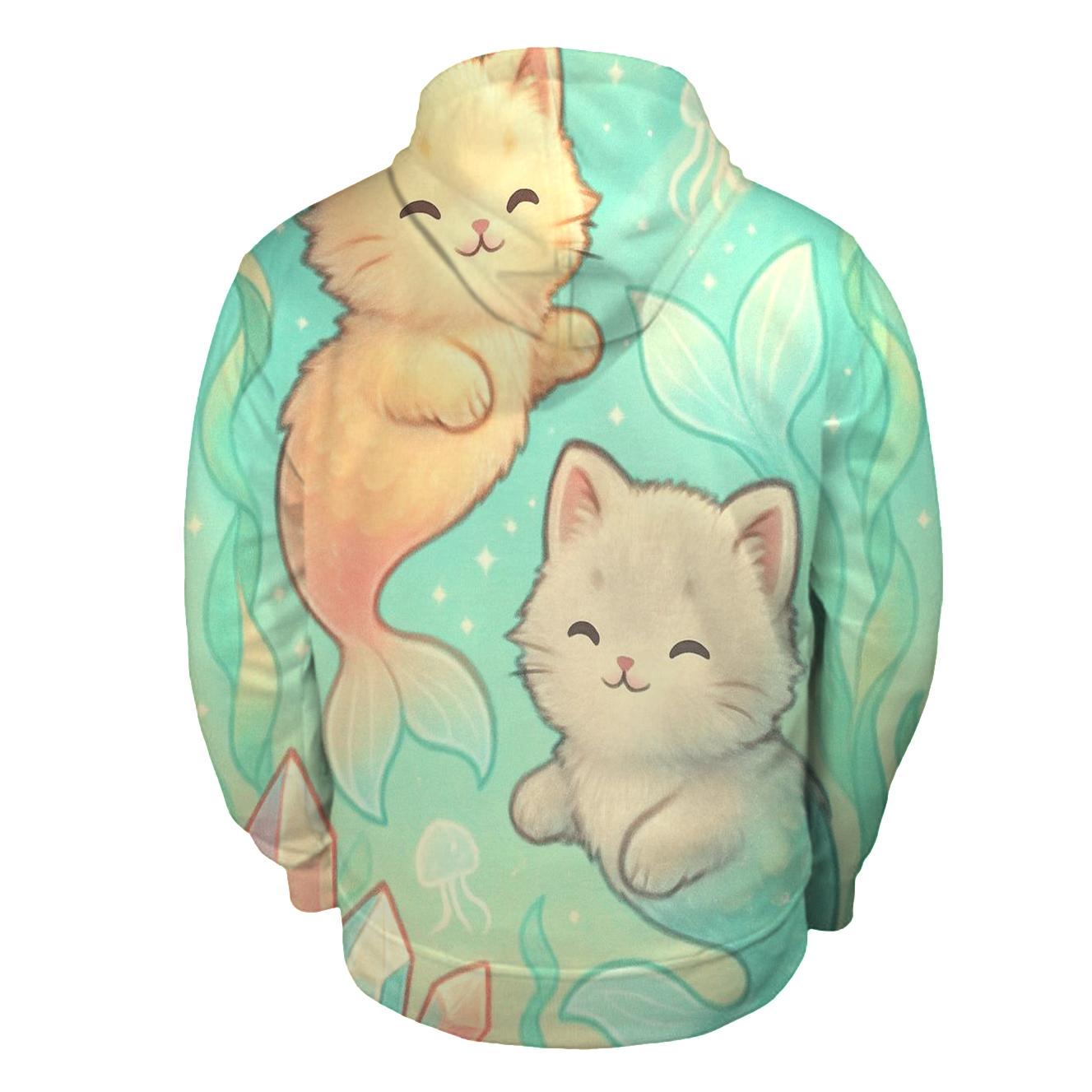 Crystal Reef Dream Purrmaids printed hoodies