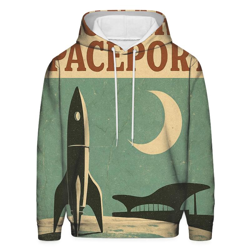 Faded 1977 Spaceport Travel Poster embroidered hoodies