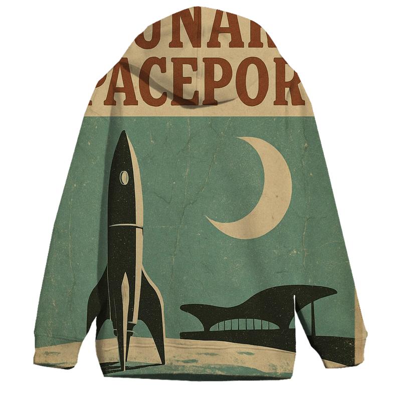 Faded 1977 Spaceport Travel Poster embroidered hoodies