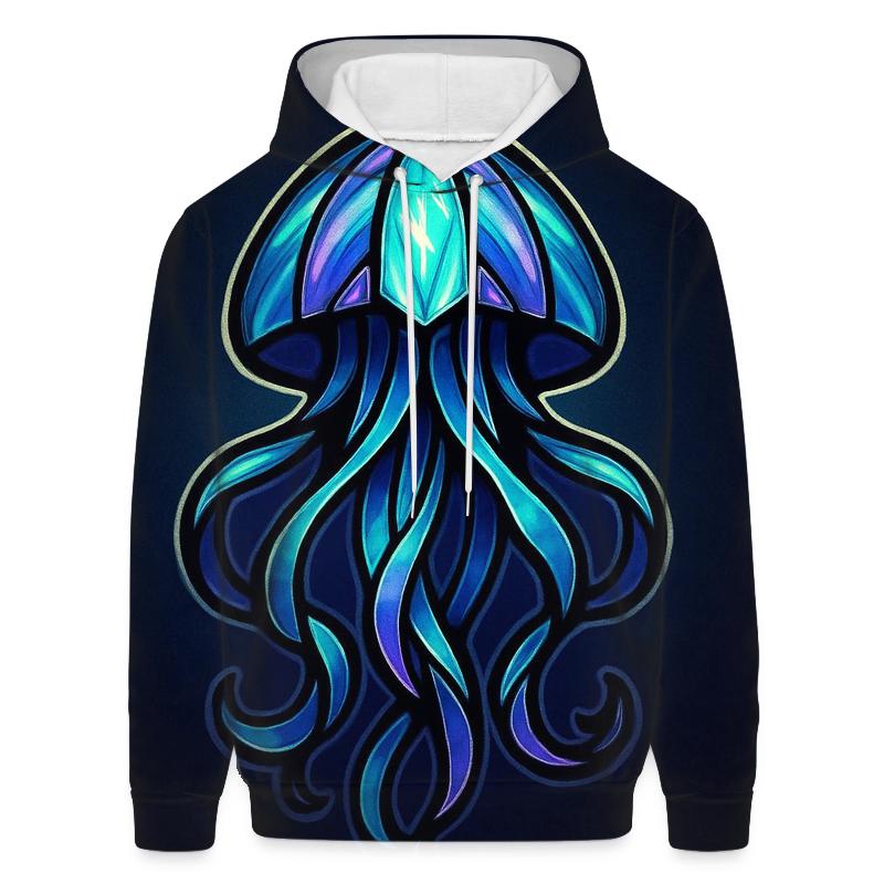 Aurora Glass Jellyfish Emblem graphic hoodies