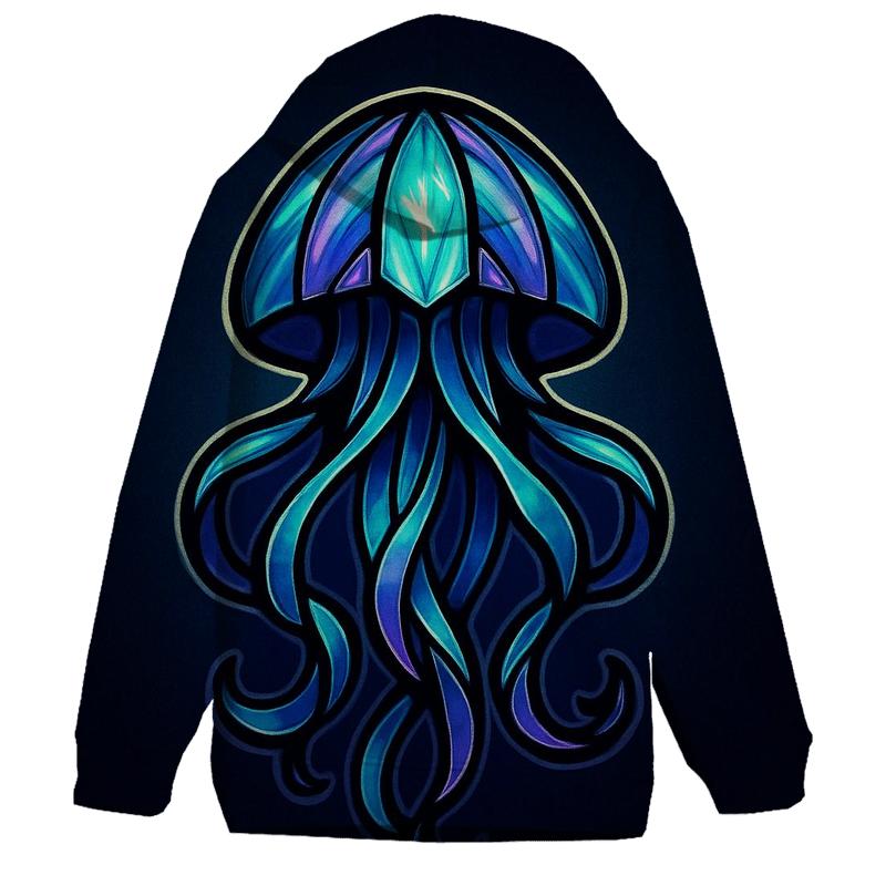 Aurora Glass Jellyfish Emblem graphic hoodies