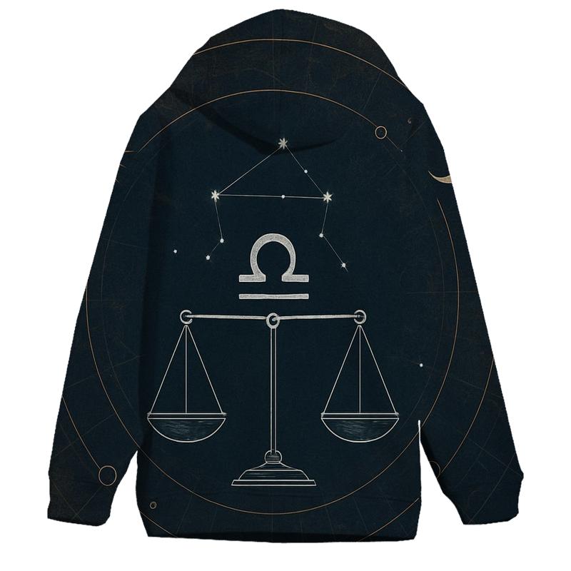 Libra Equinox Scales Star Chart zip-up hoodies