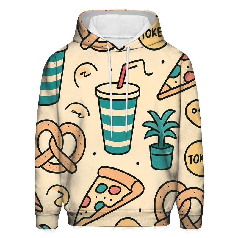 Mall Food Court Neon Pattern lightweight hoodies