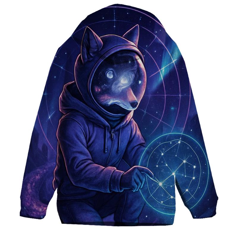 Starlight Cartographer Fox printed hoodies