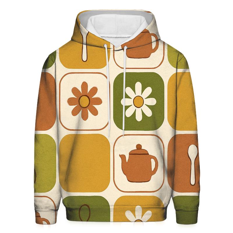Mod Kitchen Tile Bloom graphic hoodies