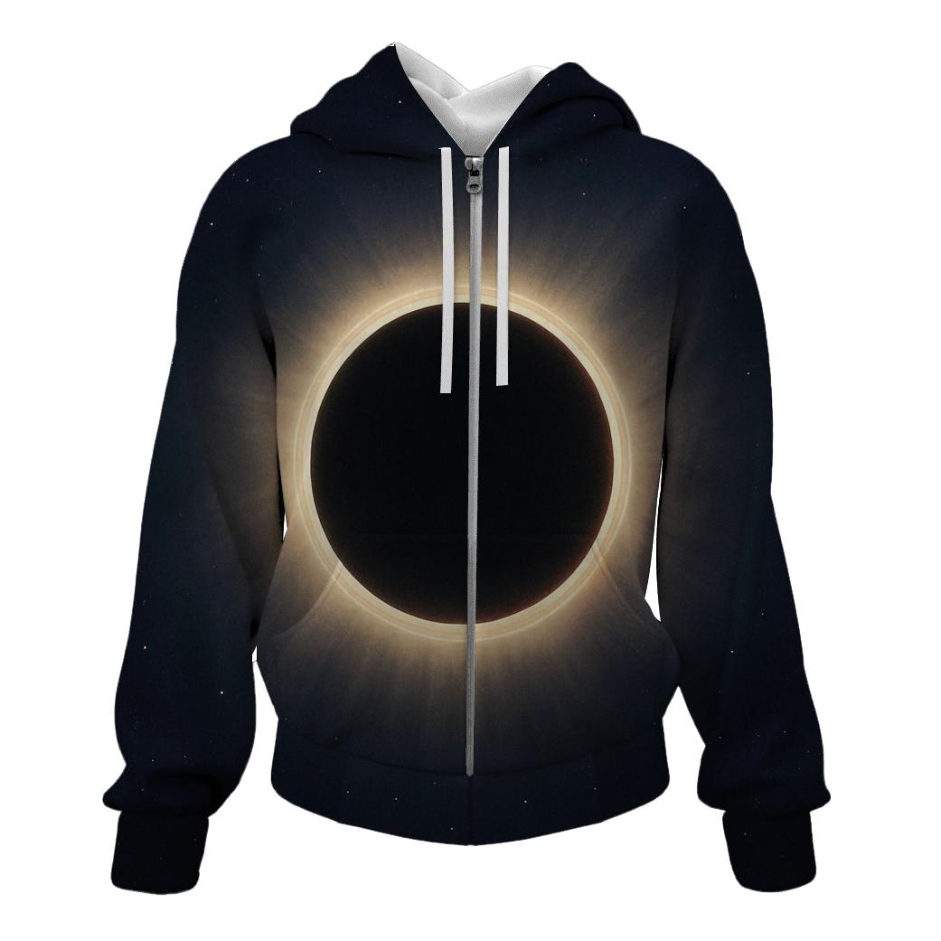 Eclipse Corona Veil With Prominence Knots embroidered hoodies