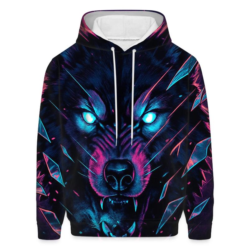 Neon Rift Glassjaw Wolf embroidered hoodies