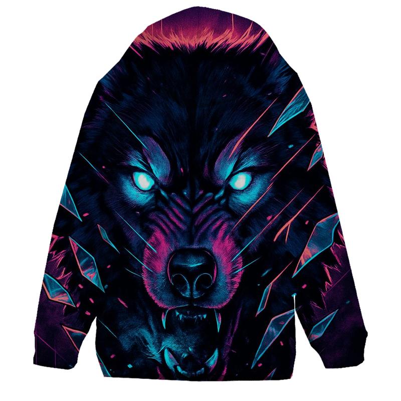 Neon Rift Glassjaw Wolf embroidered hoodies