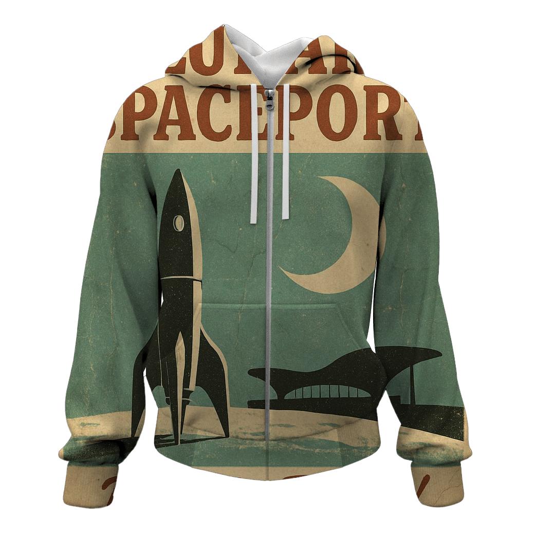 Faded 1977 Spaceport Travel Poster hoodie styles