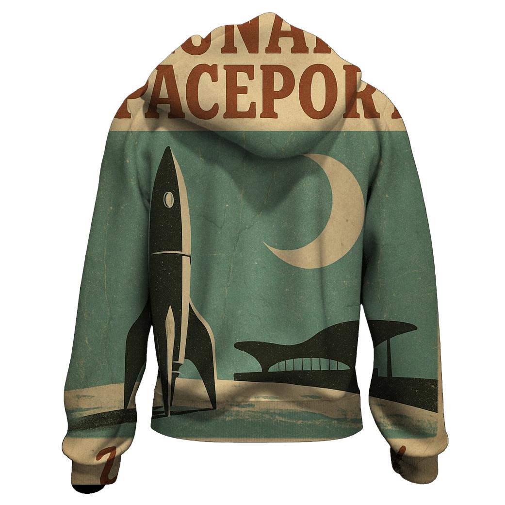 Faded 1977 Spaceport Travel Poster hoodie styles