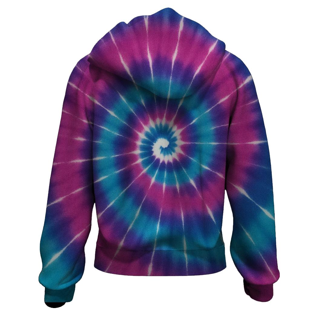 Nebula Spiral Over Dye Vortex printed hoodies