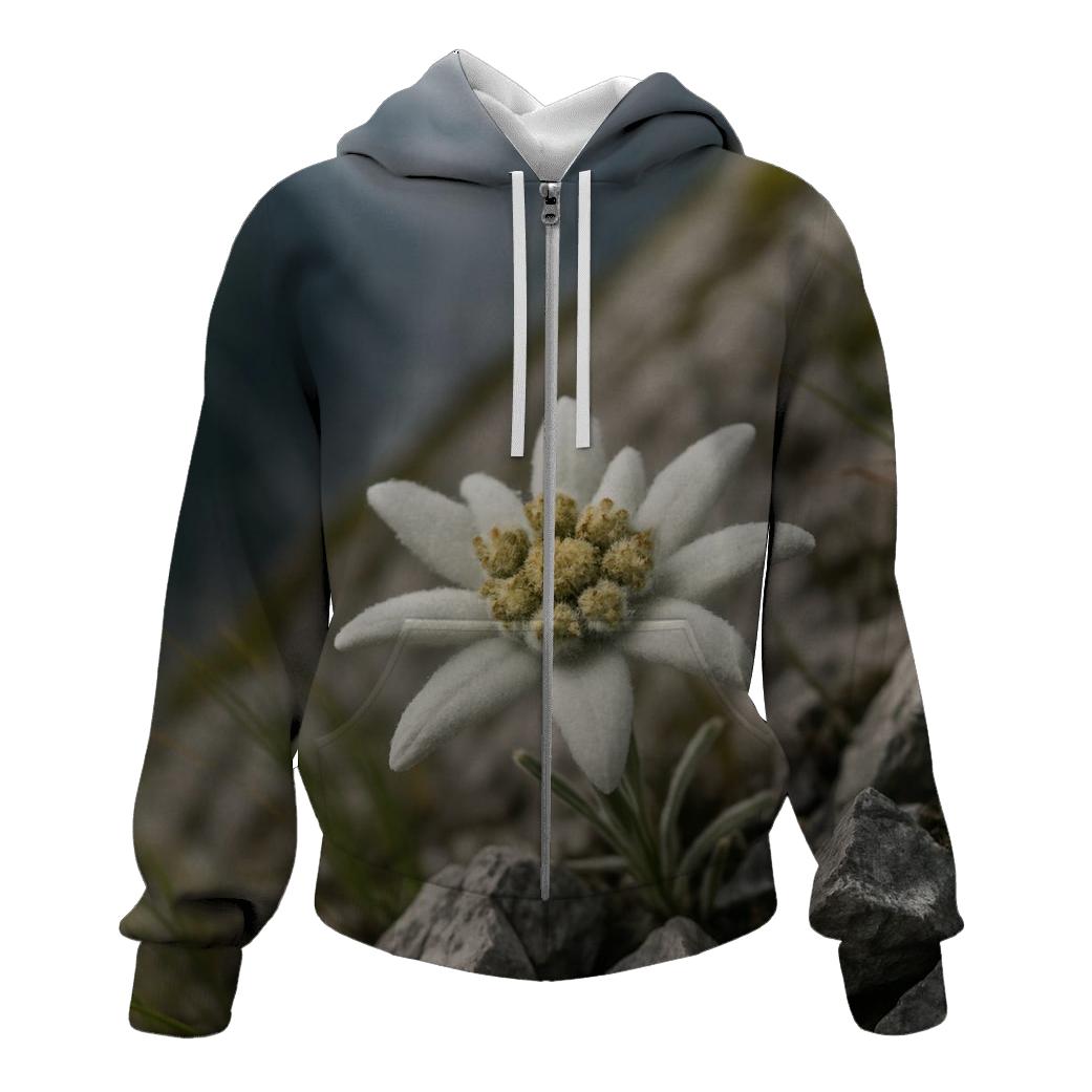 High Altitude Edelweiss Among Limestone Scree lightweight hoodies