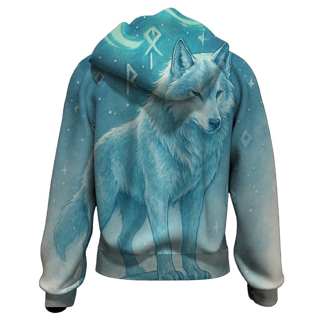 Aurora Runestone Sentinel Wolf hoodie designs