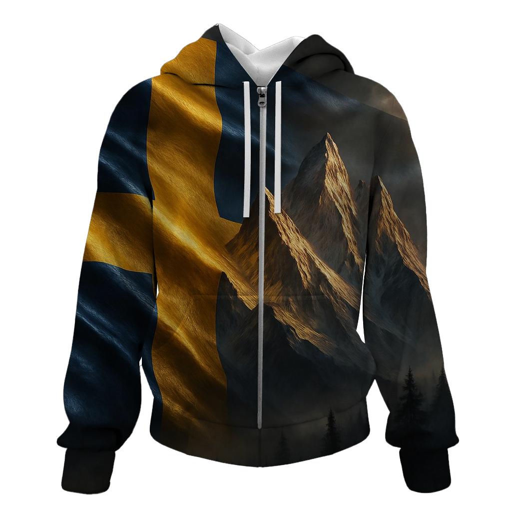Sweden Aurora Forge Flag heavyweight hoodies