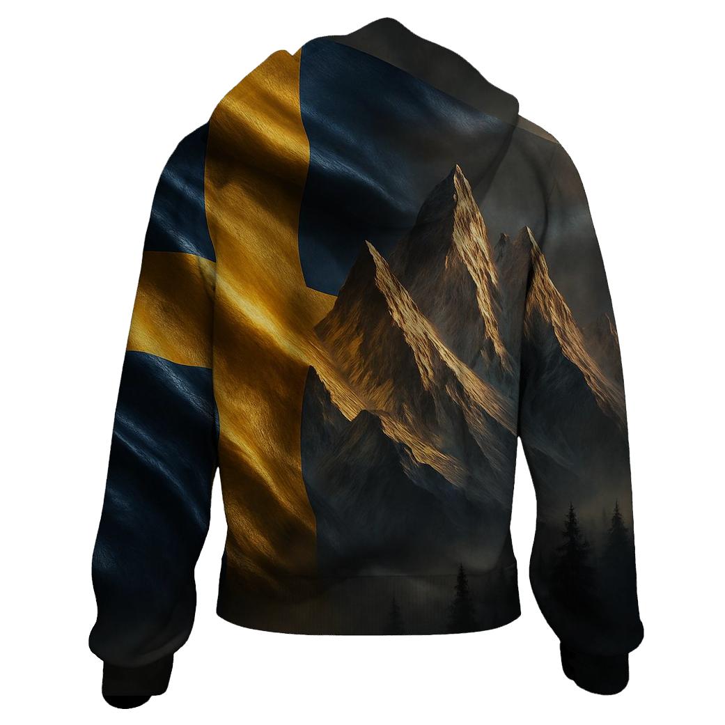 Sweden Aurora Forge Flag heavyweight hoodies
