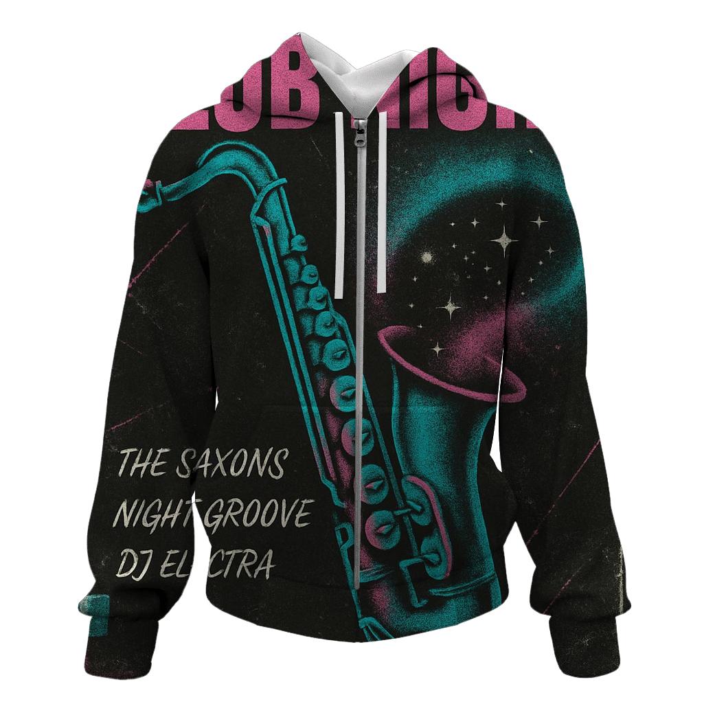 Distressed 1984 Cosmic Jazz Club Flyer hoodies fashion