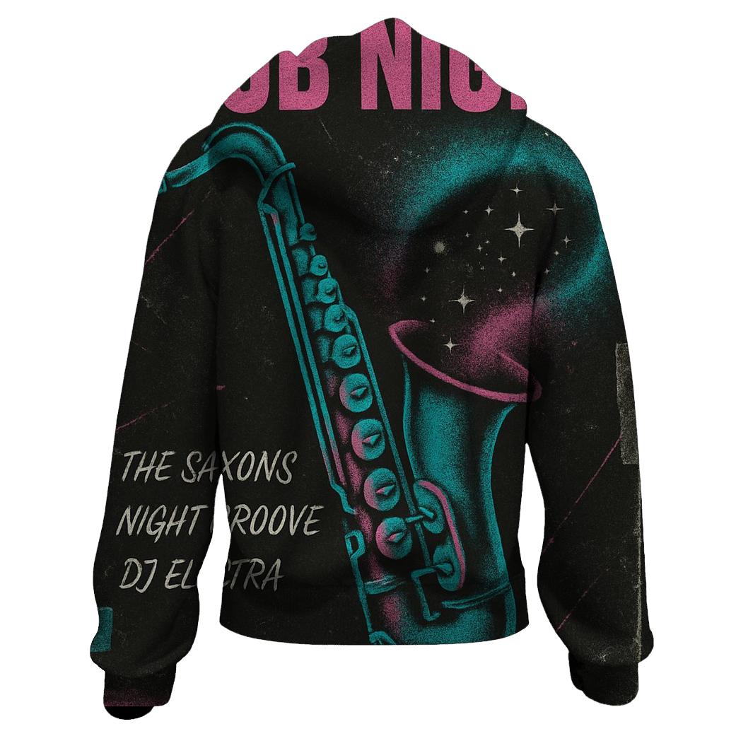 Distressed 1984 Cosmic Jazz Club Flyer hoodies fashion