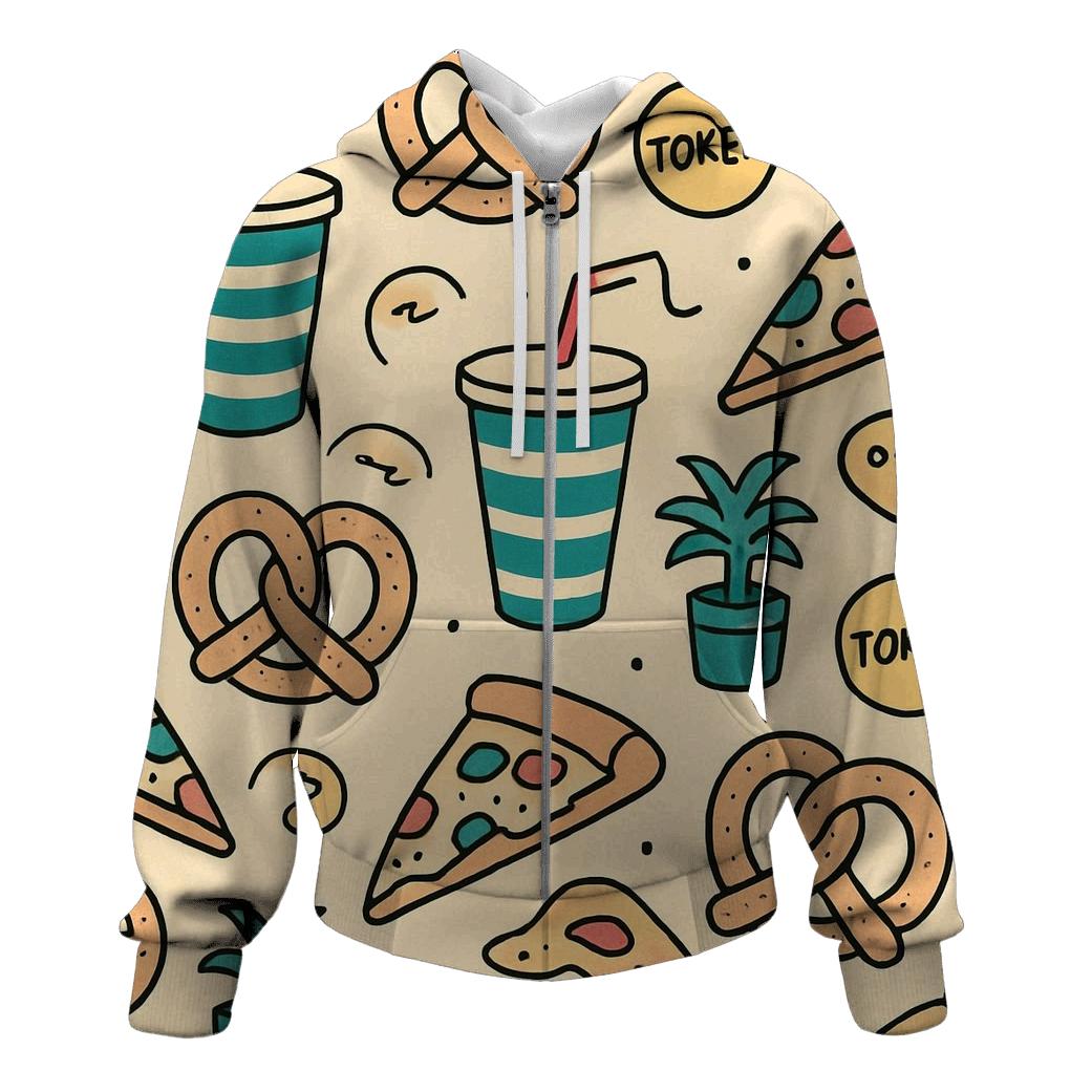 Mall Food Court Neon Pattern hoodies fashion