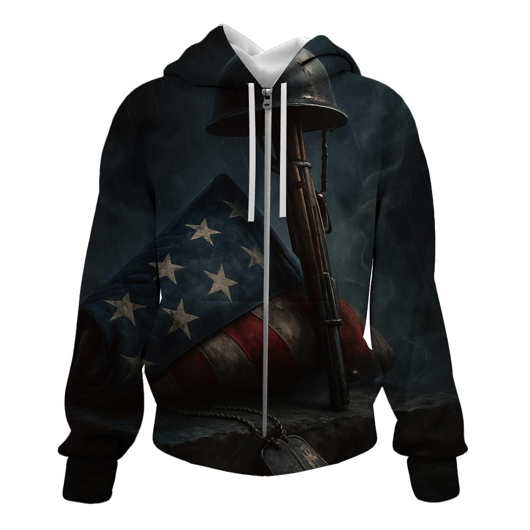 Thunder Over The Folded Flag Vigil heavyweight hoodies