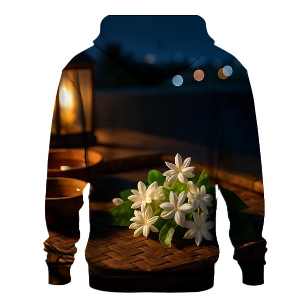 Nocturnal Jasmine Harvest On A Rooftop Terrace lightweight hoodies