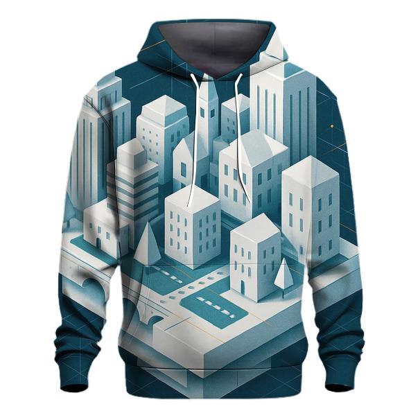 Kinetic Paper City Blueprint pullover hoodies