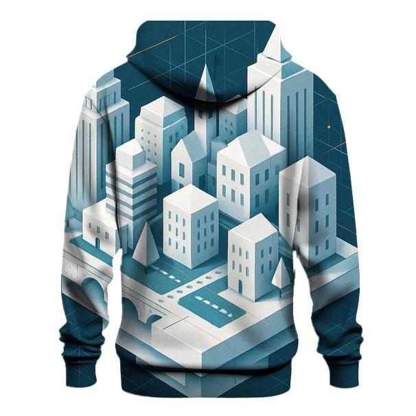 Kinetic Paper City Blueprint pullover hoodies