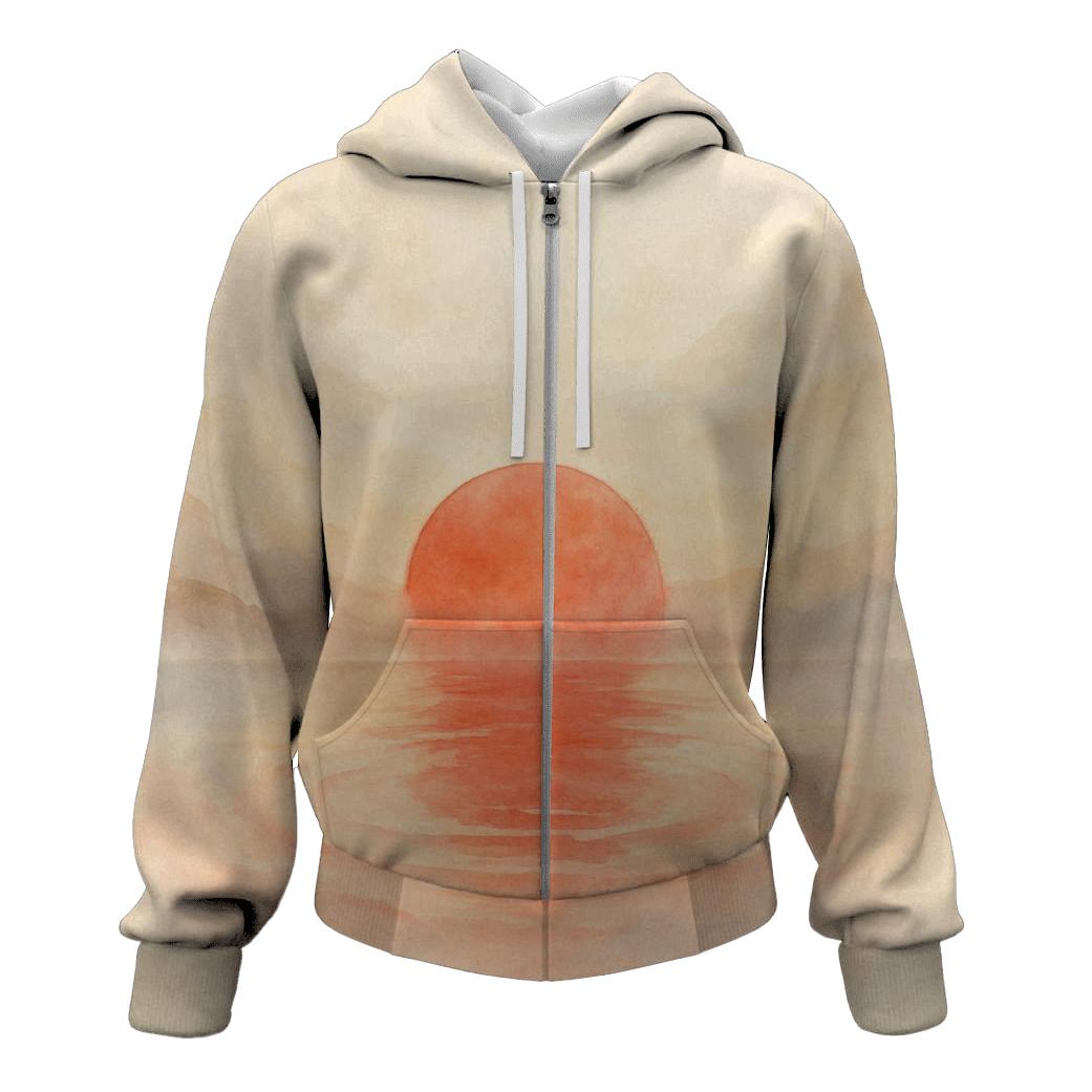 Japan Watercolor Rising Tide Flag heavyweight hoodies