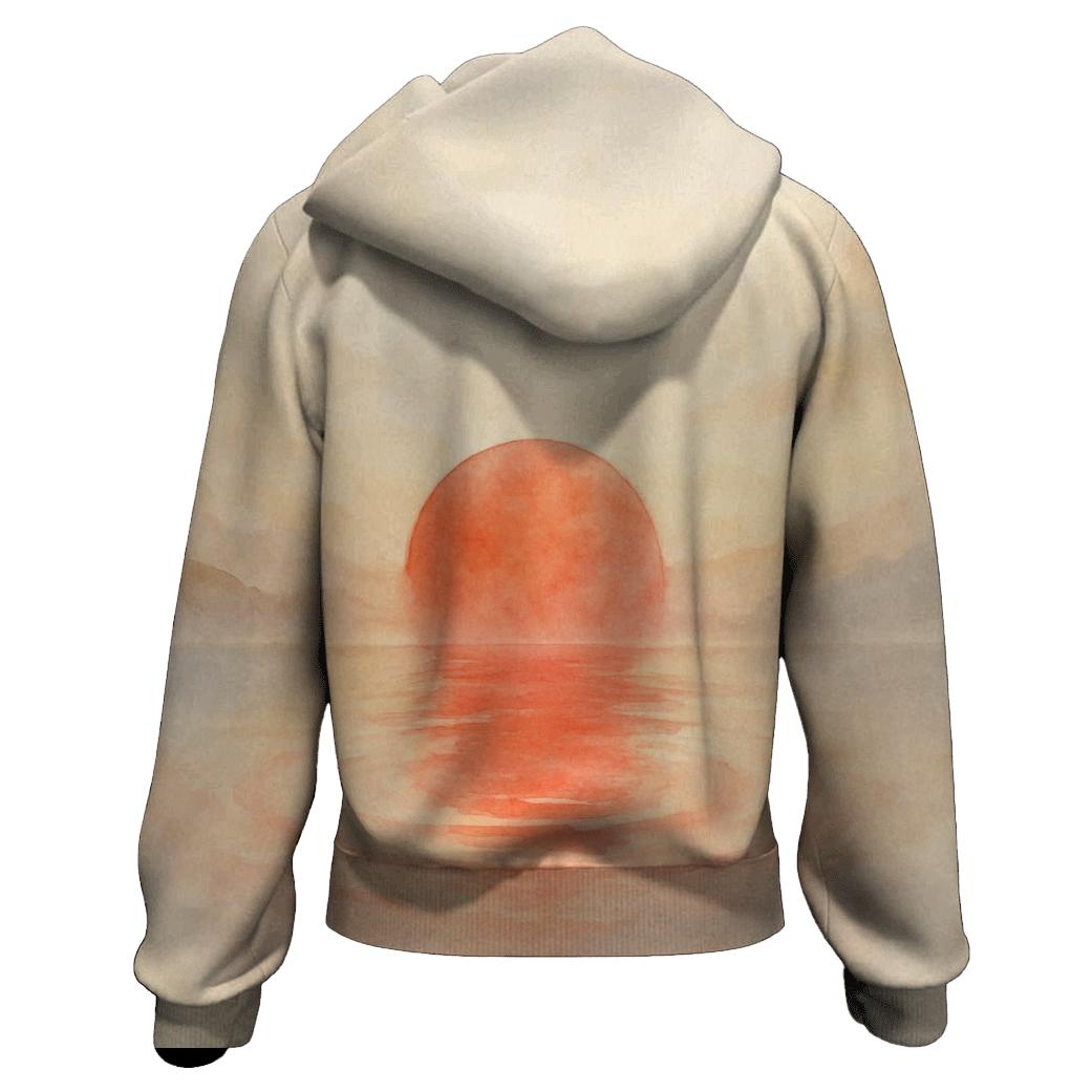 Japan Watercolor Rising Tide Flag heavyweight hoodies