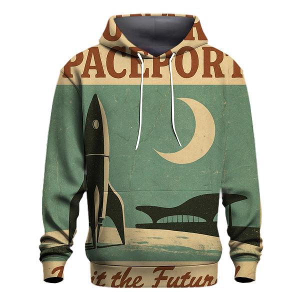 Faded 1977 Spaceport Travel Poster printed hoodies