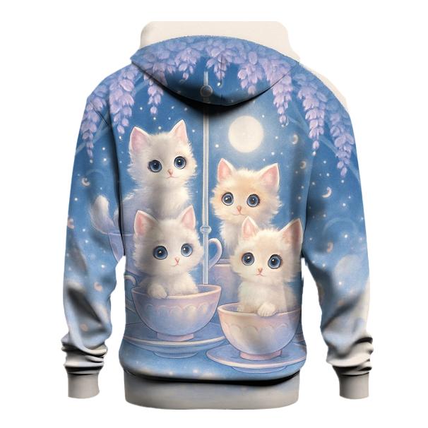 Moonlit Teacup Kitten Carousel pullover hoodies