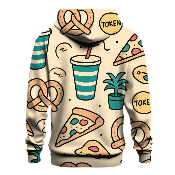 Mall Food Court Neon Pattern embroidered hoodies