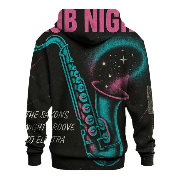 Distressed 1984 Cosmic Jazz Club Flyer embroidered hoodies