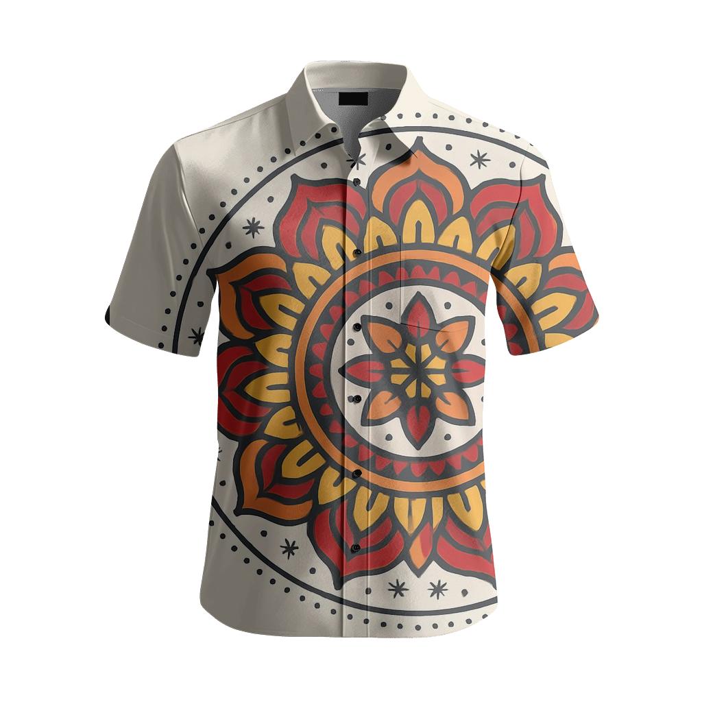Solar Flare Medallion Mandala Panel Print personalized embroidery shirts