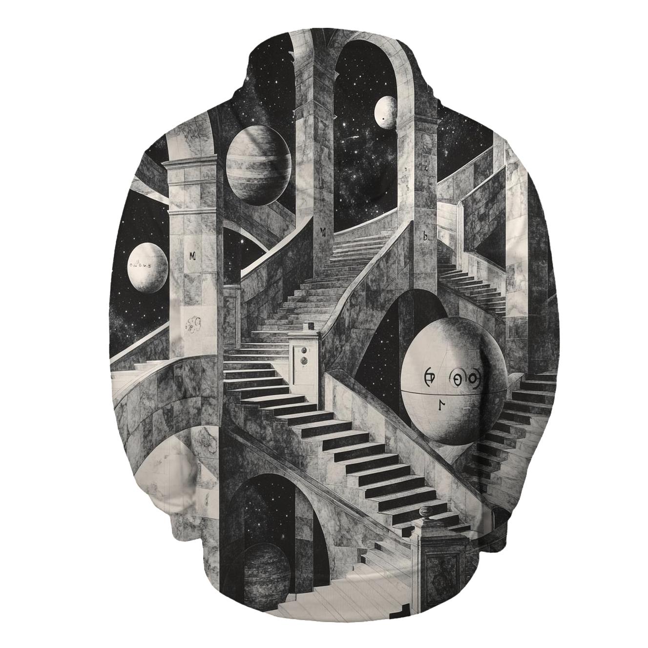 M C Escher Inspired Solar System Staircase Observatory hoodie trends