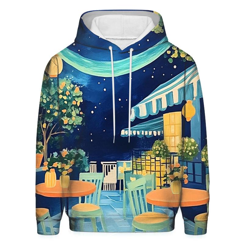 Henri Matisse Inspired Midnight Cafe Under Aurora Skies hoodie designs