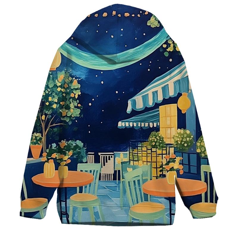 Henri Matisse Inspired Midnight Cafe Under Aurora Skies hoodie designs