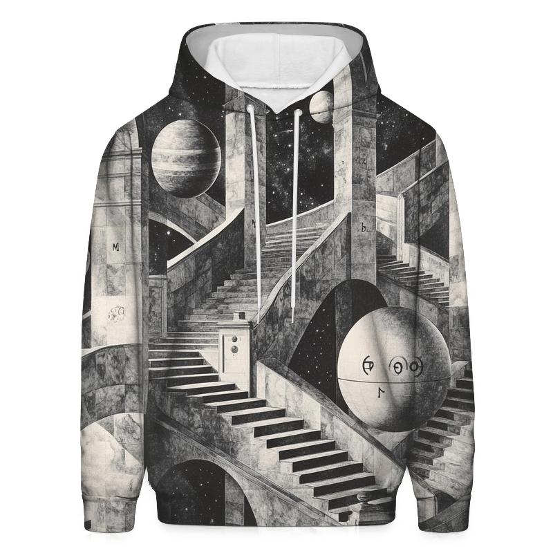 M C Escher Inspired Solar System Staircase Observatory hoodie styles