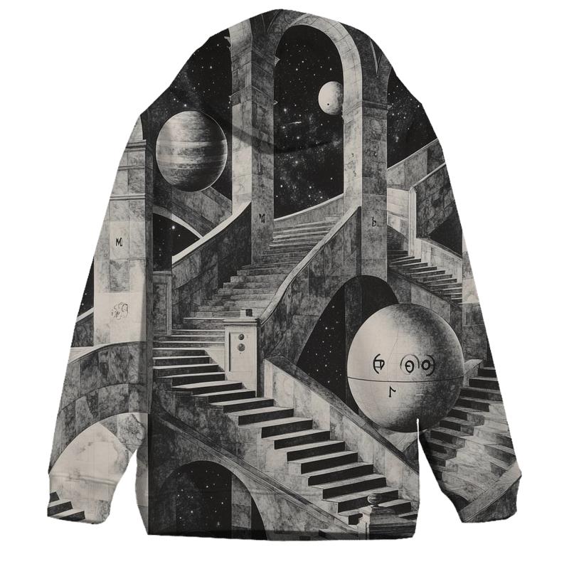 M C Escher Inspired Solar System Staircase Observatory hoodie styles